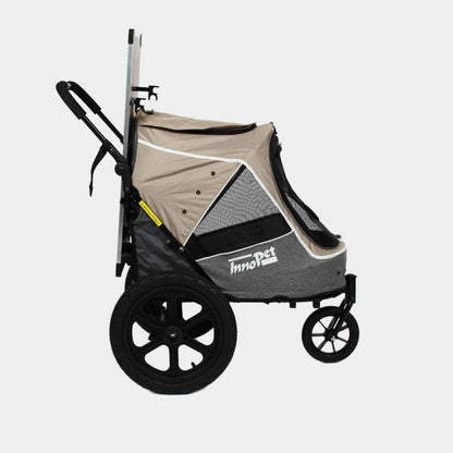 InnoPet Sporty Evolution Dog Trailer grooming table in black with anti-skid surface and brush openings