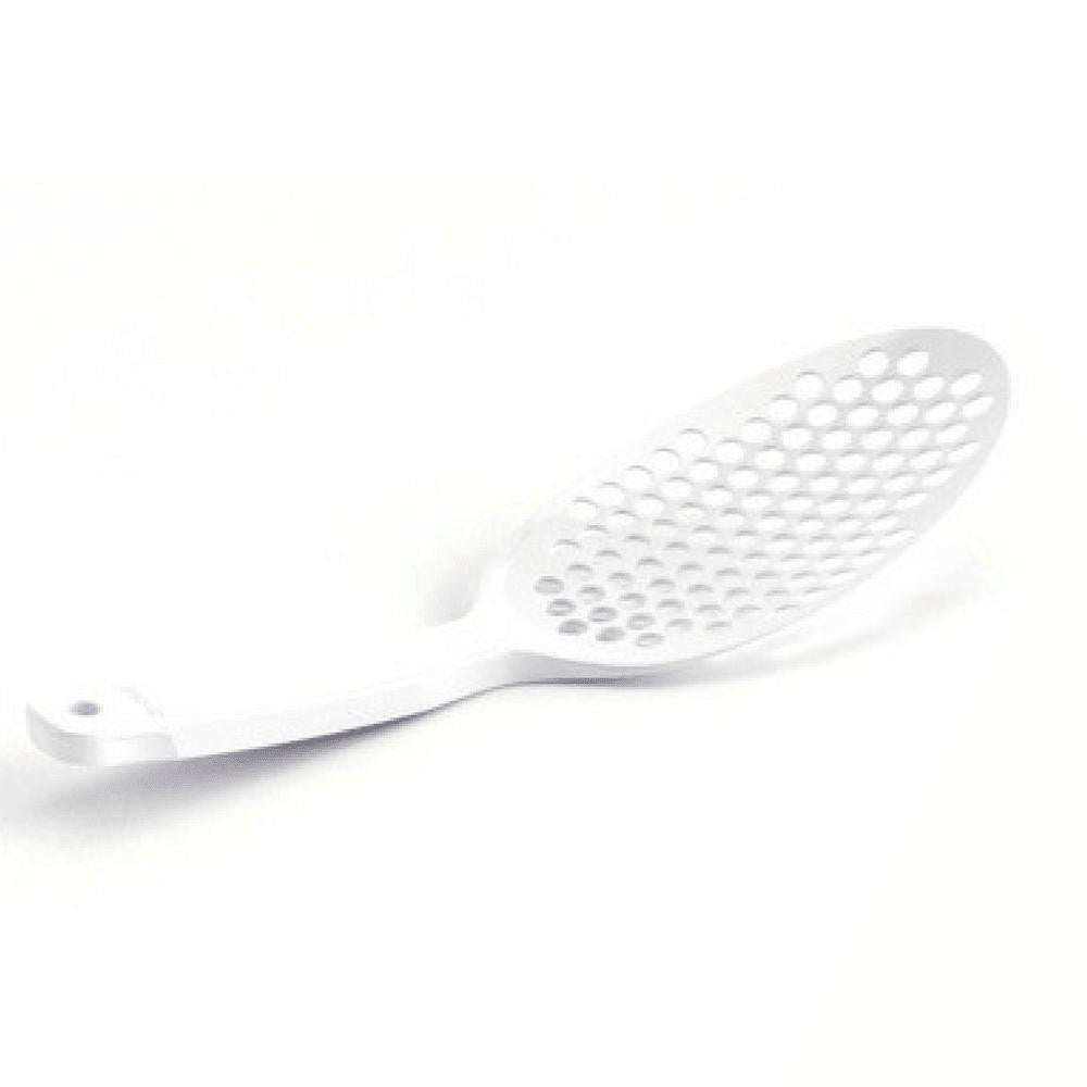 The Cat Poo Pod white designer cat litter box with paw handle and ergonomic scoop
