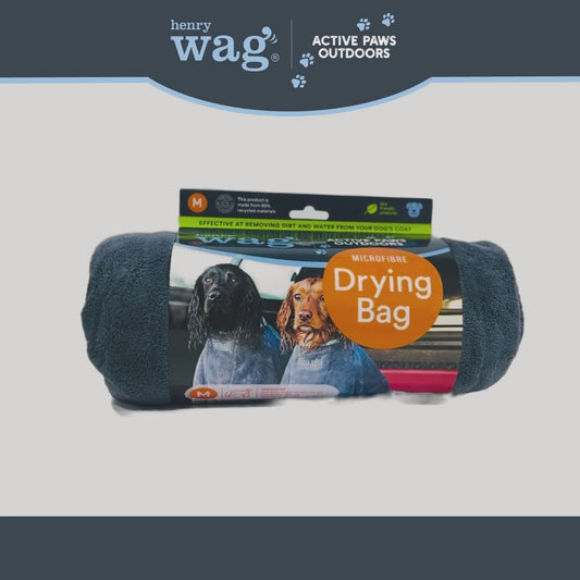 Henry Wag Microfibre Dog Drying Bag | Grey