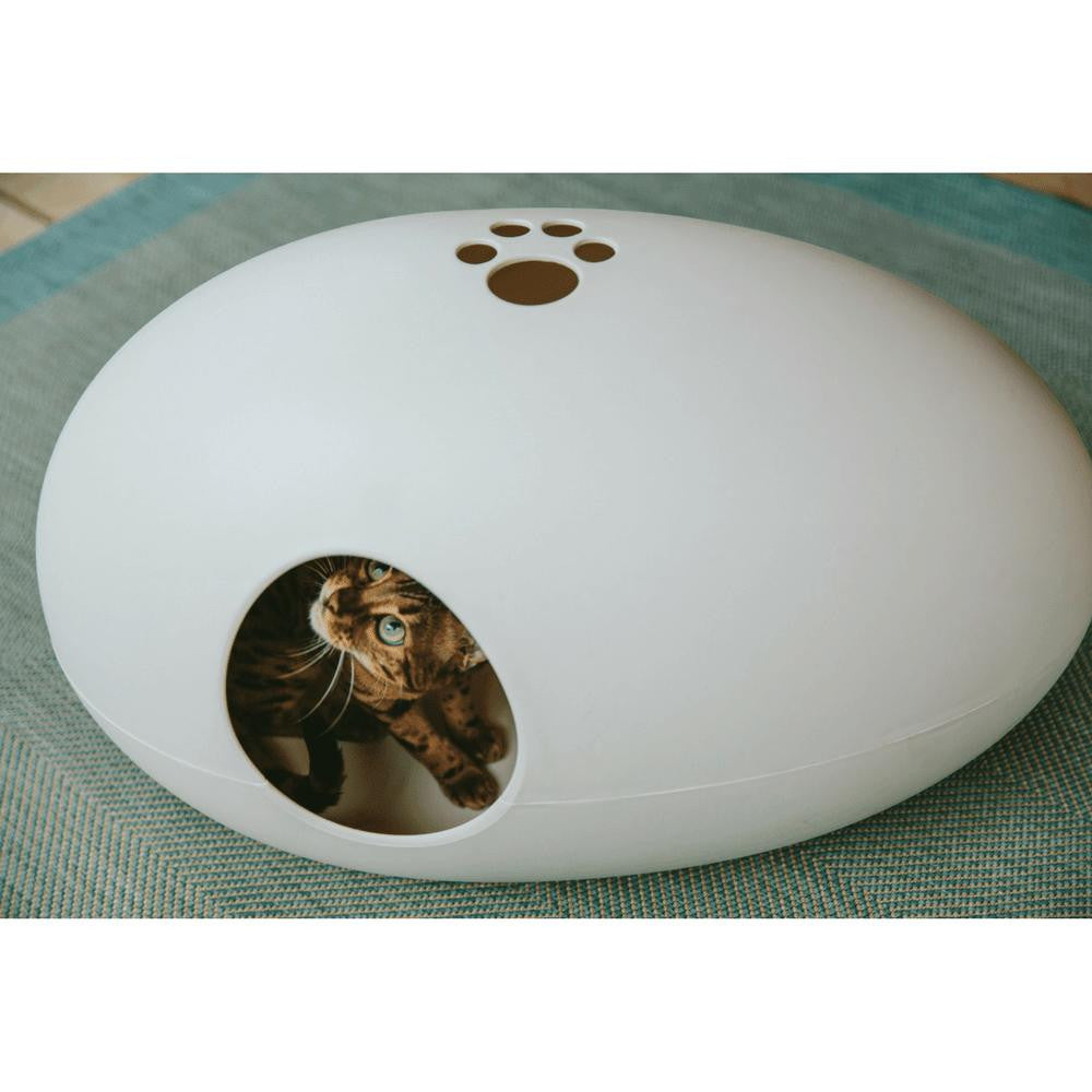 Sin Design Poopoopeedo Cat Litter Cave & Bed by Sin Design - White   Pets Own Us