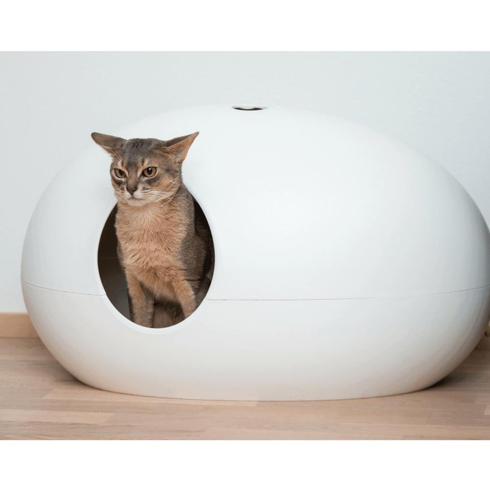 Sin Design Poopoopeedo Cat Litter Cave & Bed by Sin Design - White   Pets Own Us