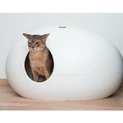 Sin Design Poopoopeedo Cat Litter Cave & Bed by Sin Design - White   Pets Own Us