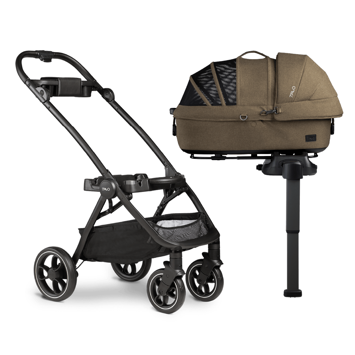 Tavo Pets Dog Car Seat Tavo Maeve + Roscoe Bundle | Pet Car Seat, Vehicle Base & Stroller Frame | Complete Travel System Pet Car Seat - Complete Travel System with Stroller & Base | Tavo Maeve + Roscoe Bundle