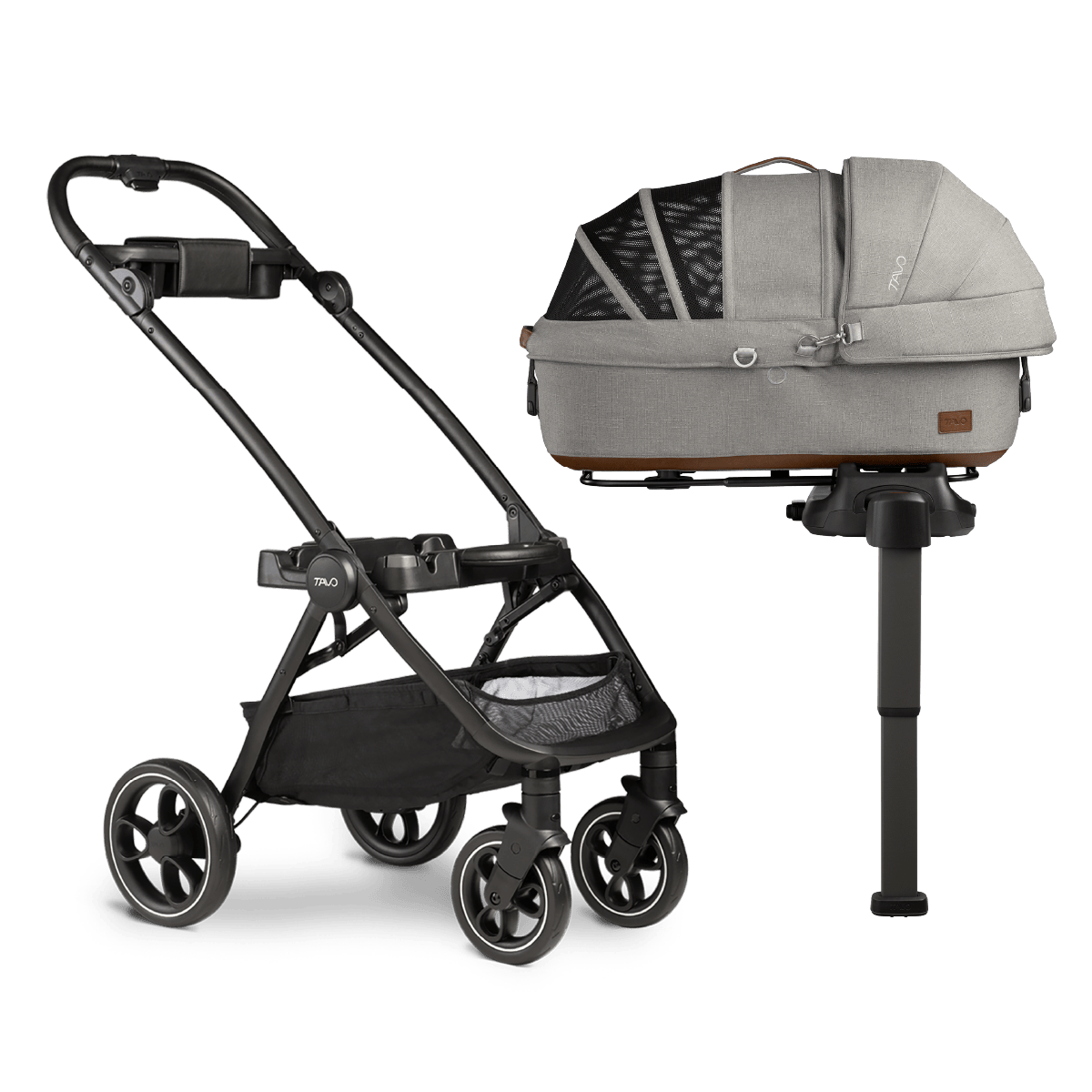 Tavo Pets Dog Car Seat Tavo Maeve + Roscoe Bundle | Pet Car Seat, Vehicle Base & Stroller Frame | Complete Travel System Pet Car Seat - Complete Travel System with Stroller & Base | Tavo Maeve + Roscoe Bundle