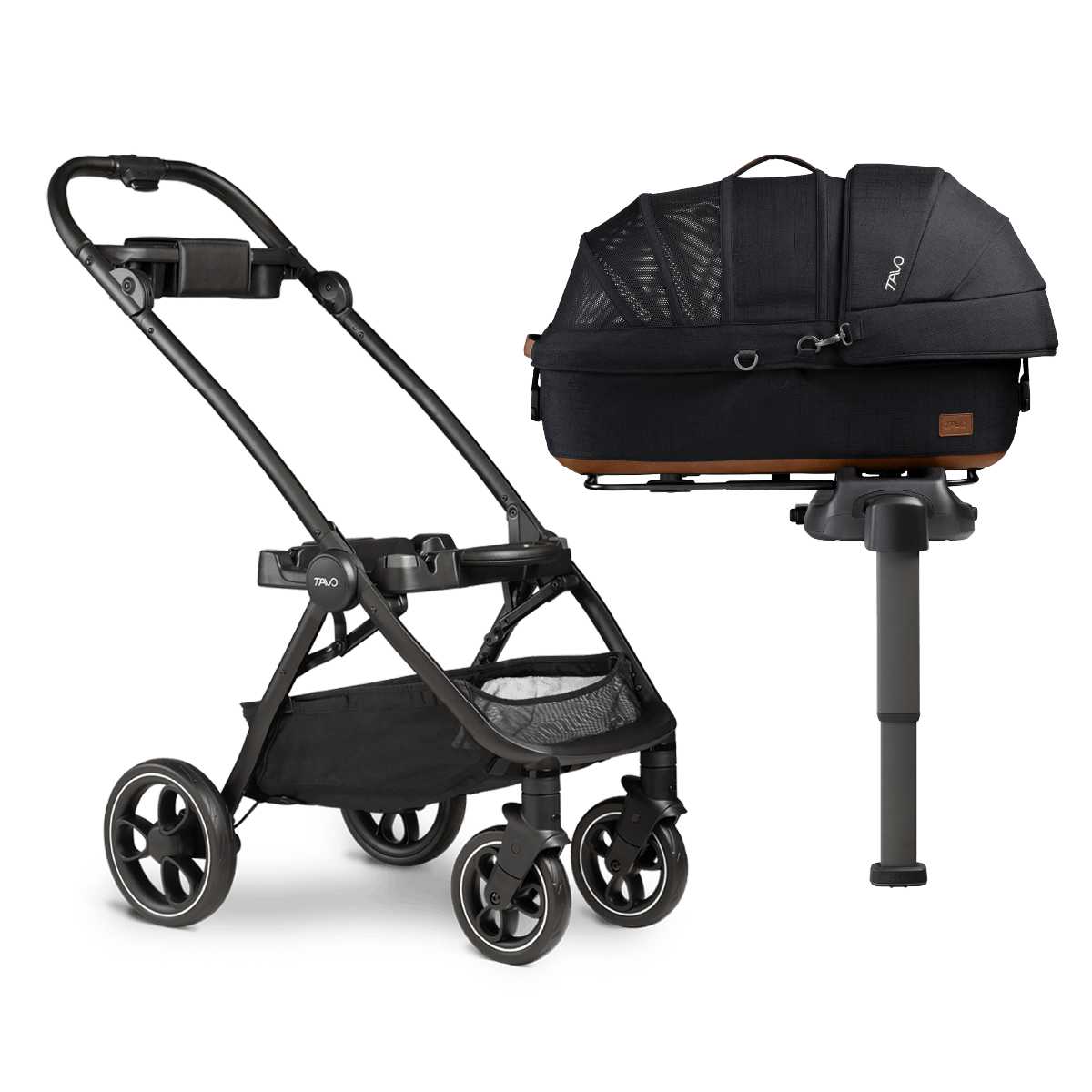 Tavo Pets Dog Car Seat Tavo Maeve + Roscoe Bundle | Pet Car Seat, Vehicle Base & Stroller Frame | Complete Travel System Pet Car Seat - Complete Travel System with Stroller & Base | Tavo Maeve + Roscoe Bundle