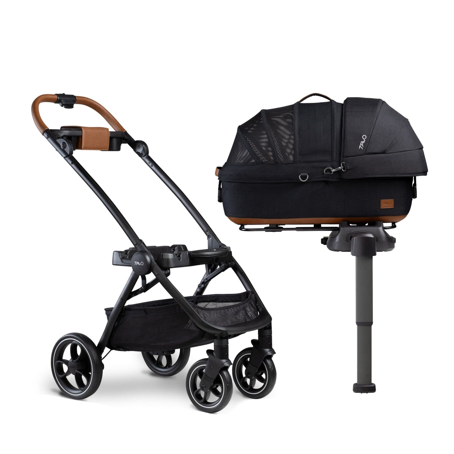 Tavo Pets Dog Car Seat Tavo Maeve + Roscoe Bundle | Pet Car Seat, Vehicle Base & Stroller Frame | Complete Travel System Pet Car Seat - Complete Travel System with Stroller & Base | Tavo Maeve + Roscoe Bundle