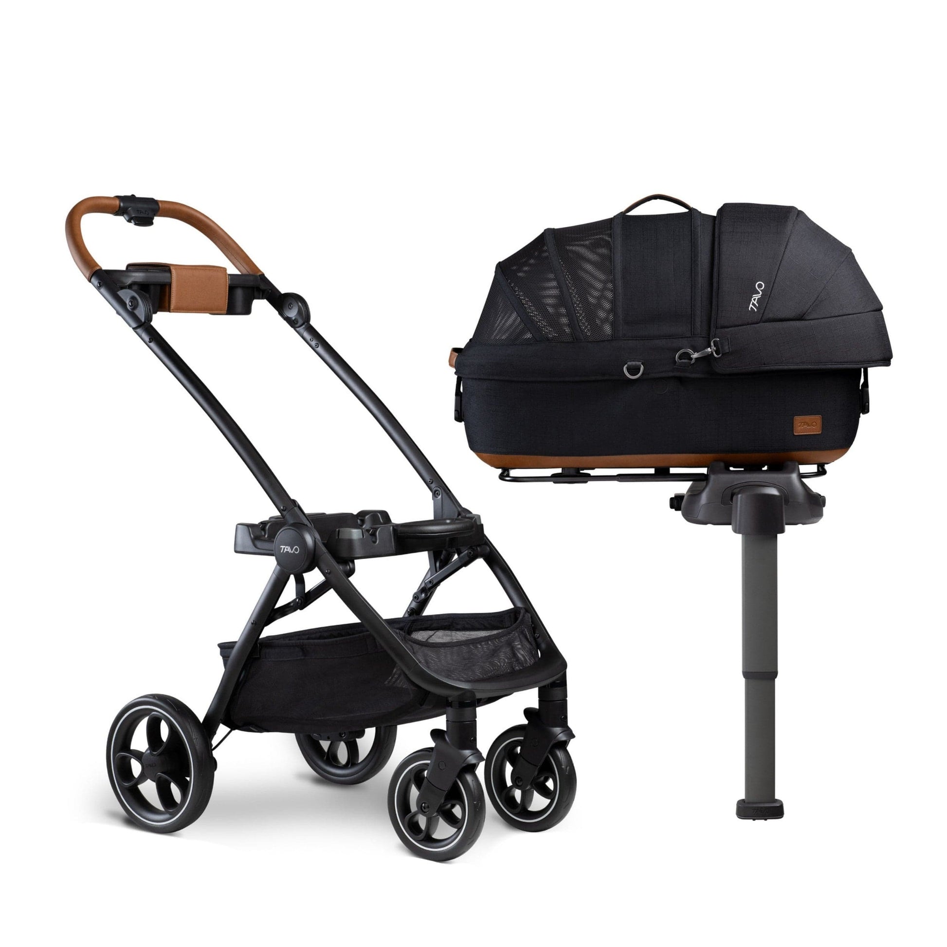 Tavo Pets Dog Car Seat Tavo Maeve + Roscoe Bundle | Pet Car Seat, Vehicle Base & Stroller Frame | Complete Travel System Pet Car Seat - Complete Travel System with Stroller & Base | Tavo Maeve + Roscoe Bundle