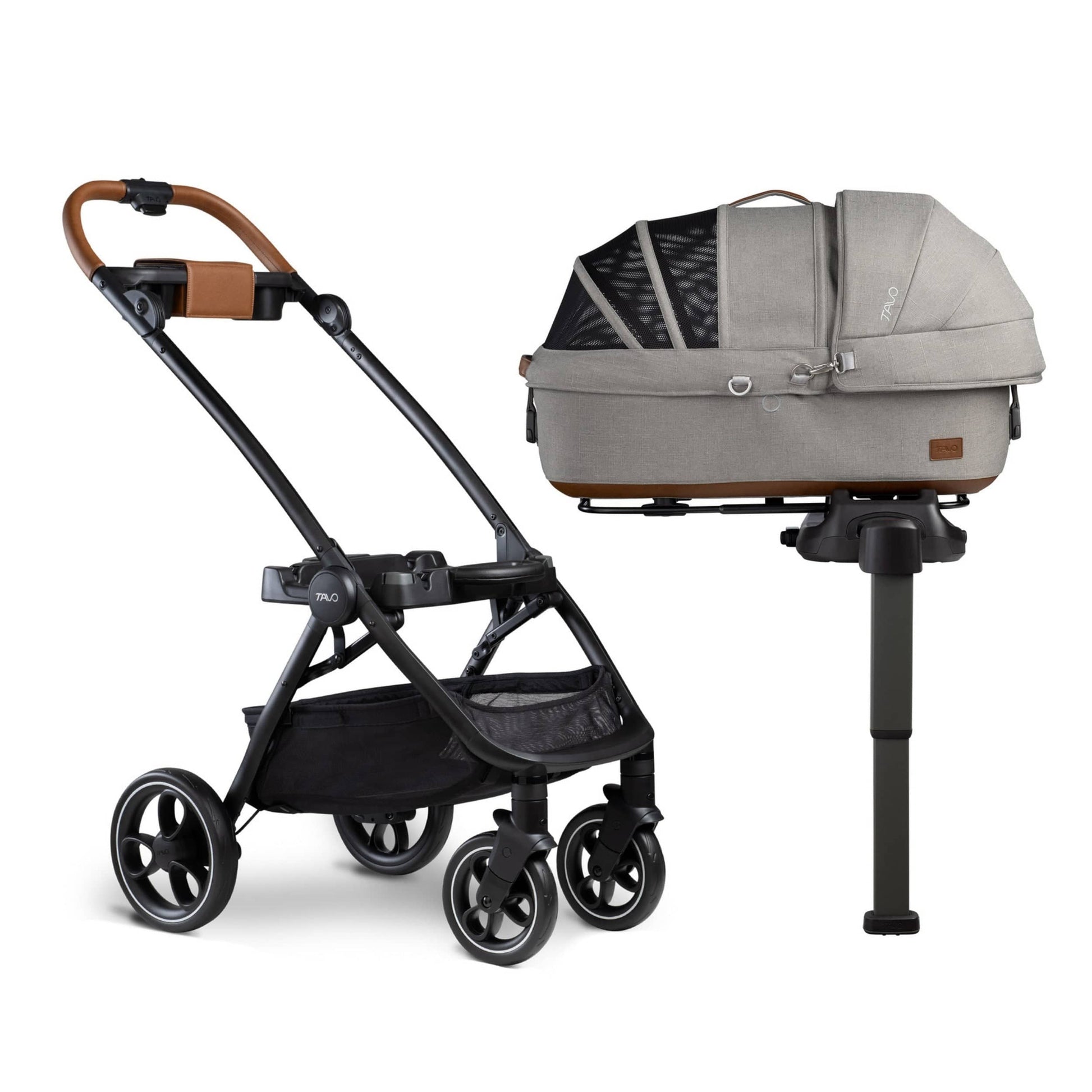 Tavo Pets Dog Car Seat Tavo Maeve + Roscoe Bundle | Pet Car Seat, Vehicle Base & Stroller Frame | Complete Travel System Pet Car Seat - Complete Travel System with Stroller & Base | Tavo Maeve + Roscoe Bundle