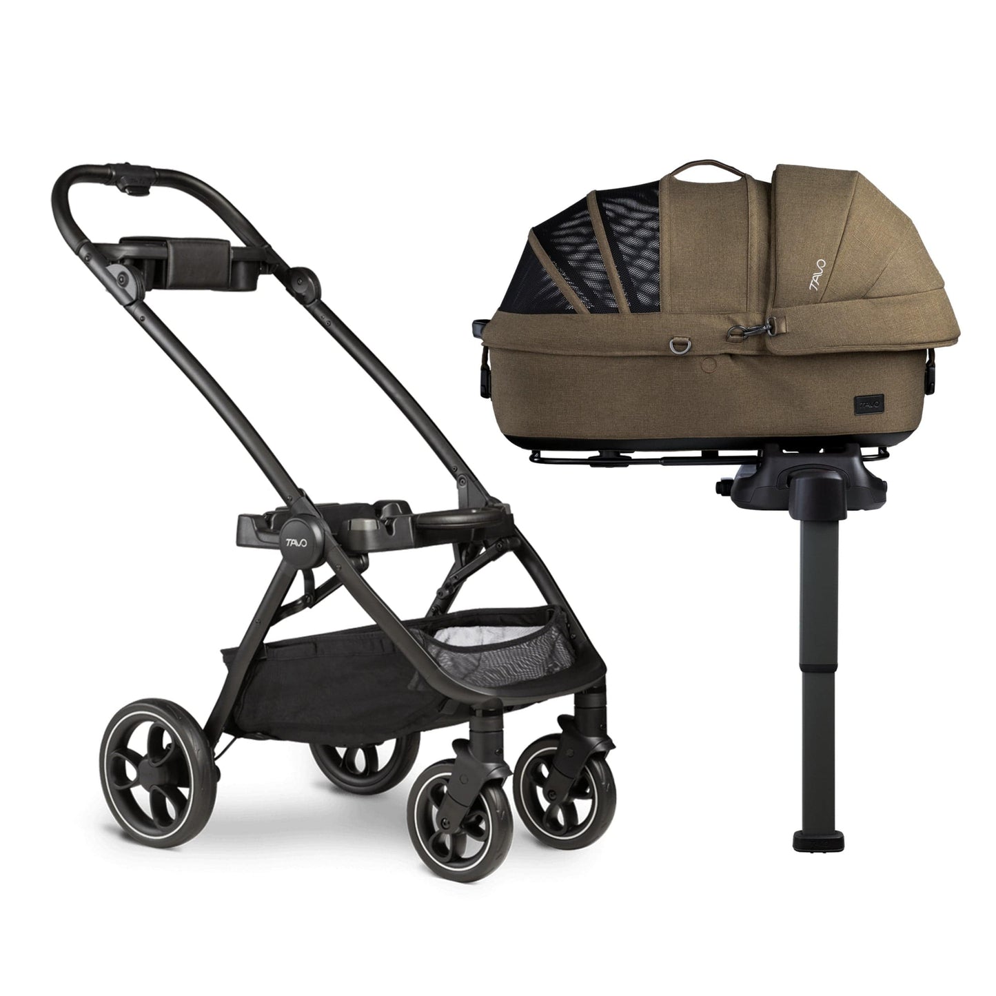 Tavo Pets Dog Car Seat Tavo Maeve + Roscoe Bundle | Pet Car Seat, Vehicle Base & Stroller Frame | Complete Travel System Pet Car Seat - Complete Travel System with Stroller & Base | Tavo Maeve + Roscoe Bundle