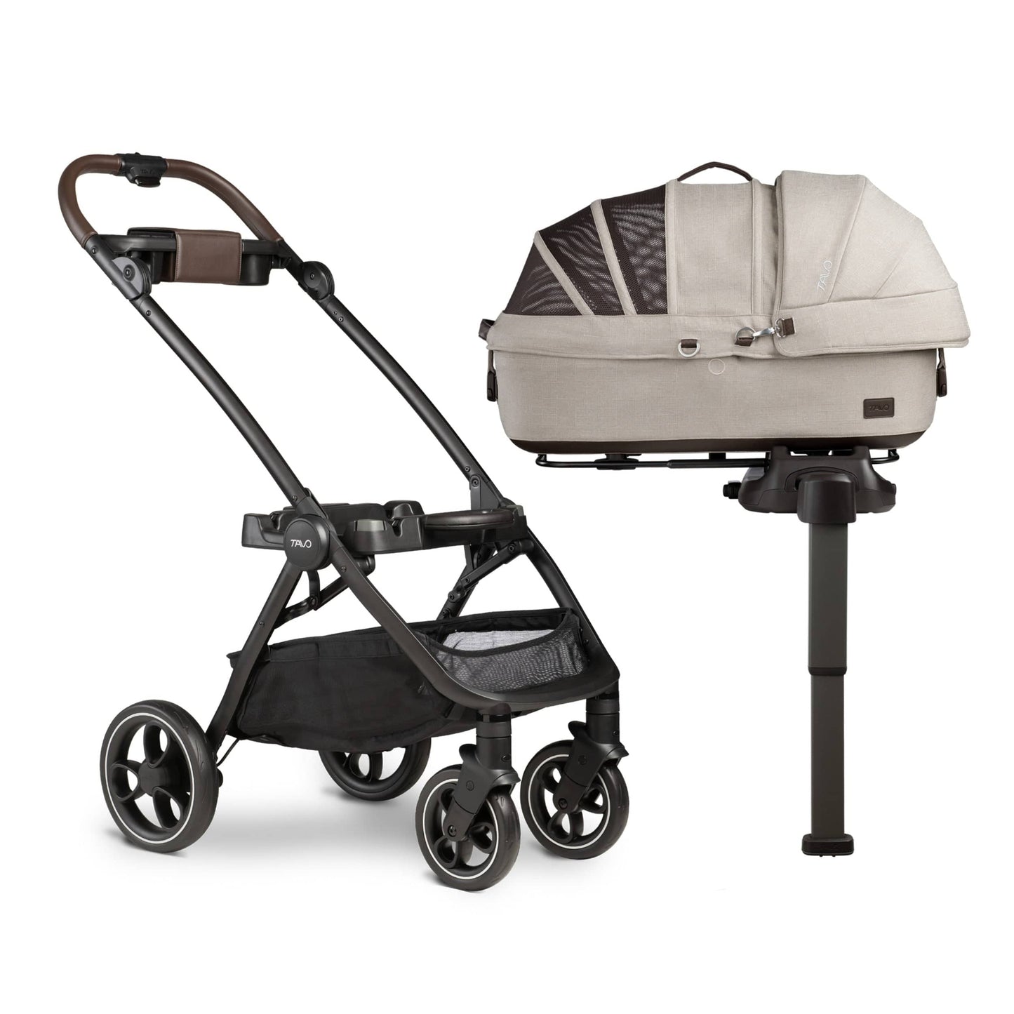 Tavo Pets Dog Car Seat Tavo Maeve + Roscoe Bundle | Pet Car Seat, Vehicle Base & Stroller Frame | Complete Travel System Pet Car Seat - Complete Travel System with Stroller & Base | Tavo Maeve + Roscoe Bundle