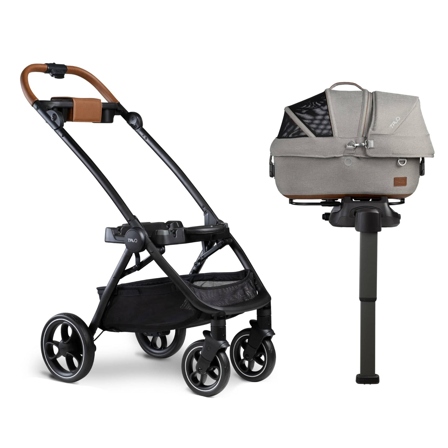 Tavo Pets Dog Car Seat Tavo Maeve + Roscoe Bundle | Pet Car Seat, Vehicle Base & Stroller Frame | Complete Travel System Pet Car Seat - Complete Travel System with Stroller & Base | Tavo Maeve + Roscoe Bundle