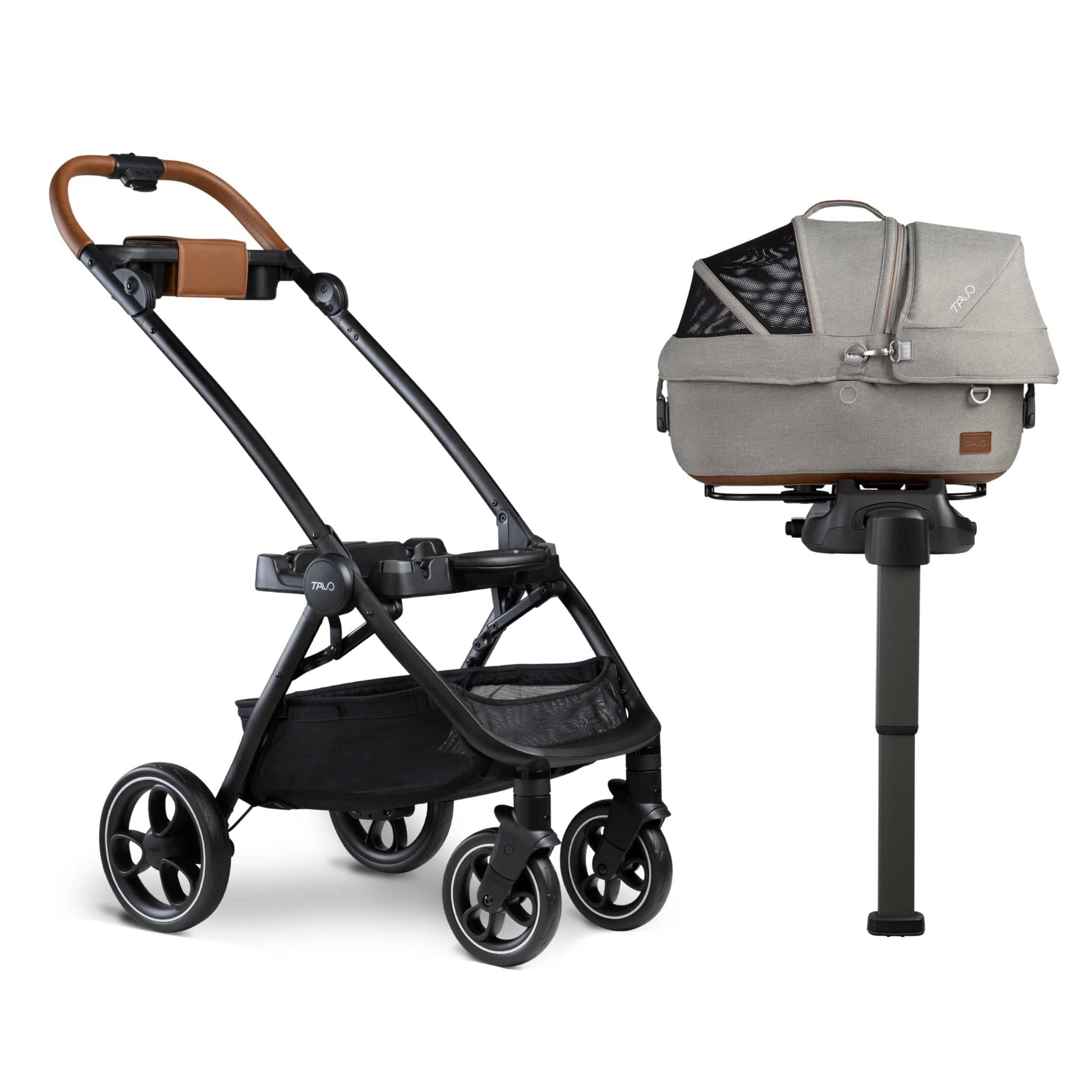 Tavo Pets Dog Car Seat Tavo Maeve + Roscoe Bundle | Pet Car Seat, Vehicle Base & Stroller Frame | Complete Travel System Pet Car Seat - Complete Travel System with Stroller & Base | Tavo Maeve + Roscoe Bundle