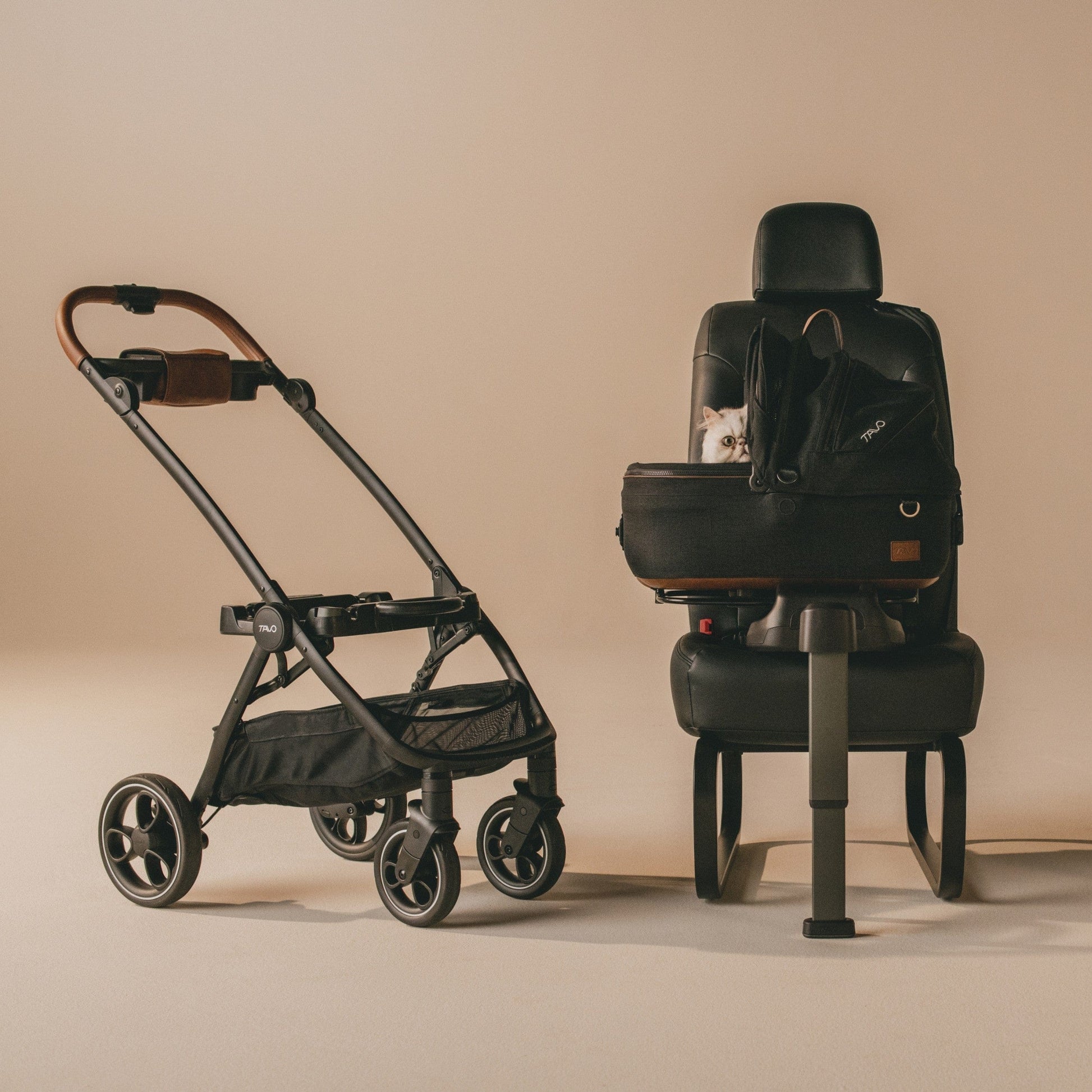 Tavo Pets Dog Car Seat Tavo Maeve + Roscoe Bundle | Pet Car Seat, Vehicle Base & Stroller Frame | Complete Travel System Pet Car Seat - Complete Travel System with Stroller & Base | Tavo Maeve + Roscoe Bundle