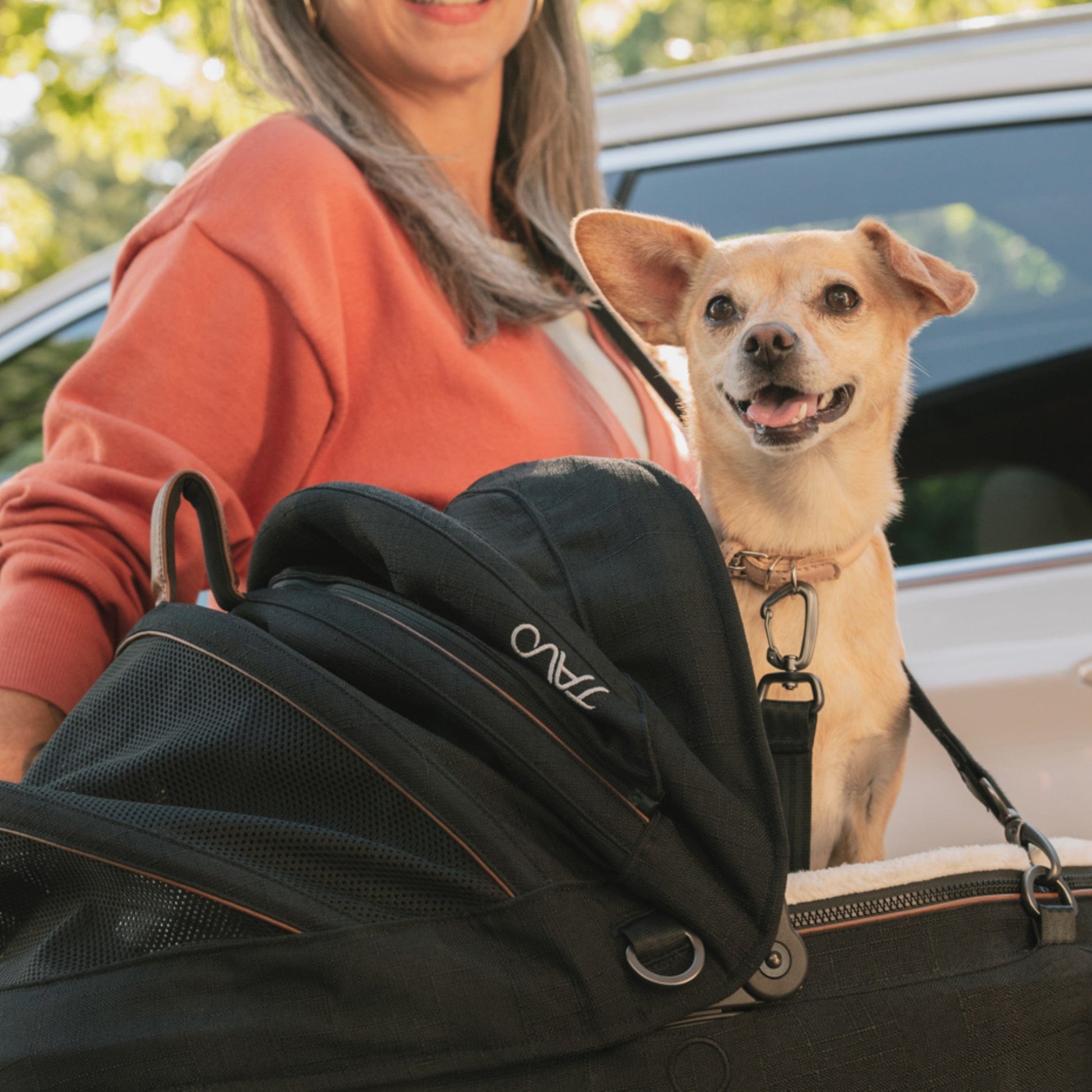 Tavo Pets Dog Car Seat Tavo Maeve + Roscoe Bundle | Pet Car Seat, Vehicle Base & Stroller Frame | Complete Travel System Pet Car Seat - Complete Travel System with Stroller & Base | Tavo Maeve + Roscoe Bundle