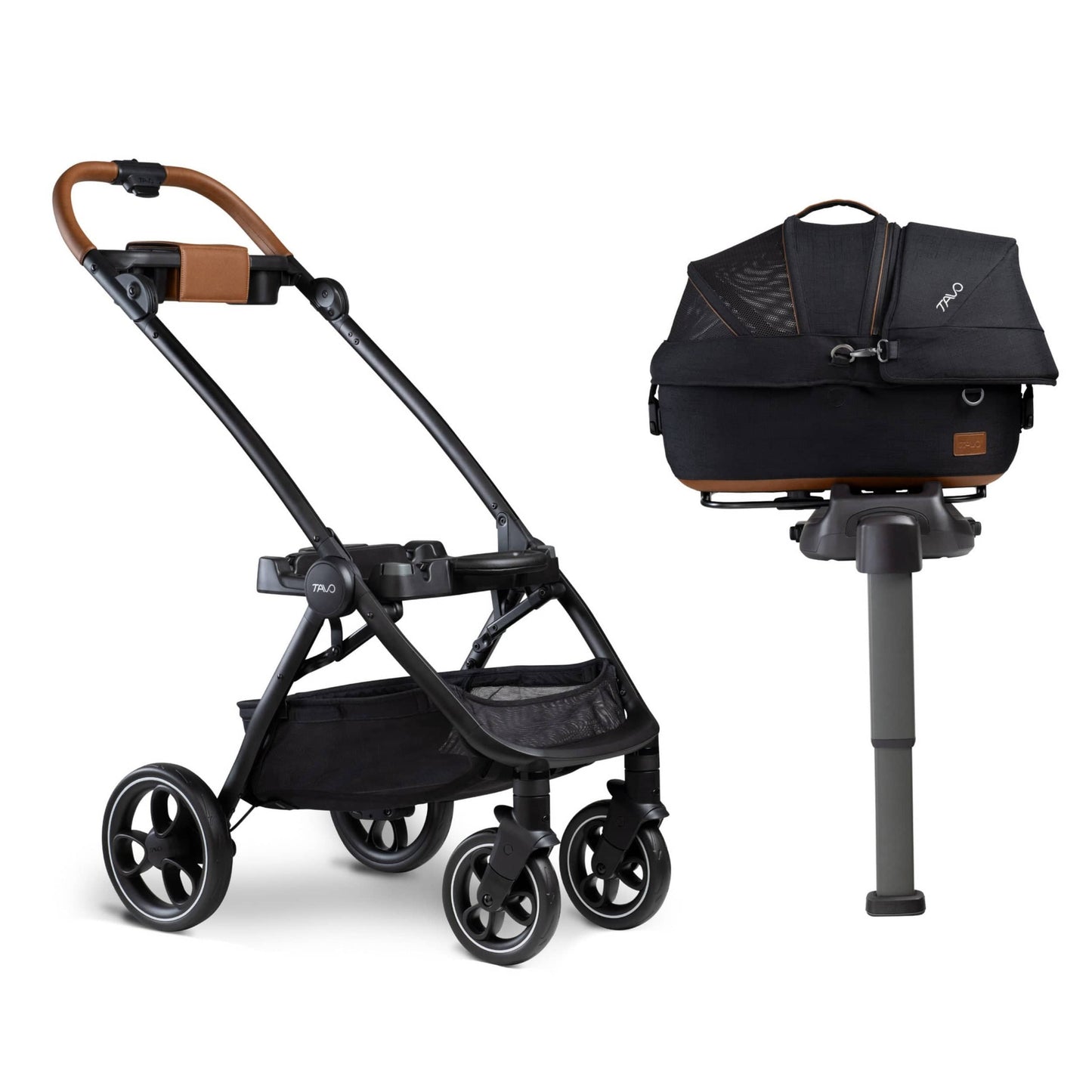 Tavo Pets Dog Car Seat Tavo Maeve + Roscoe Bundle | Pet Car Seat, Vehicle Base & Stroller Frame | Complete Travel System Pet Car Seat - Complete Travel System with Stroller & Base | Tavo Maeve + Roscoe Bundle