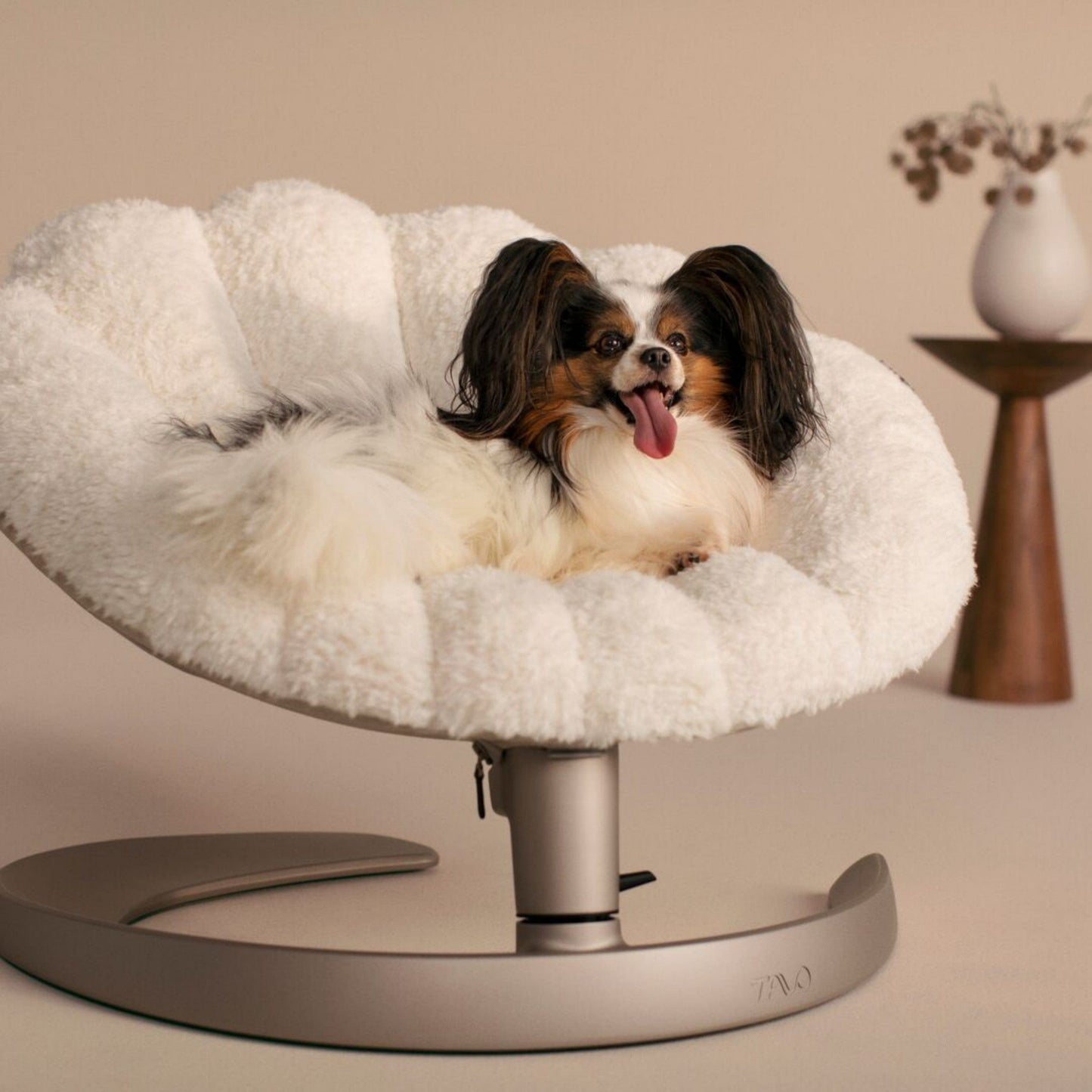 Tavo Pets Dog Bed Tavo Shell Pet Bed | Reclining & Swaying Lounger | For Cats & Dogs | Latte Tavo Shell Pet Bed | Reclining & Swaying Lounger for Cats & Dogs