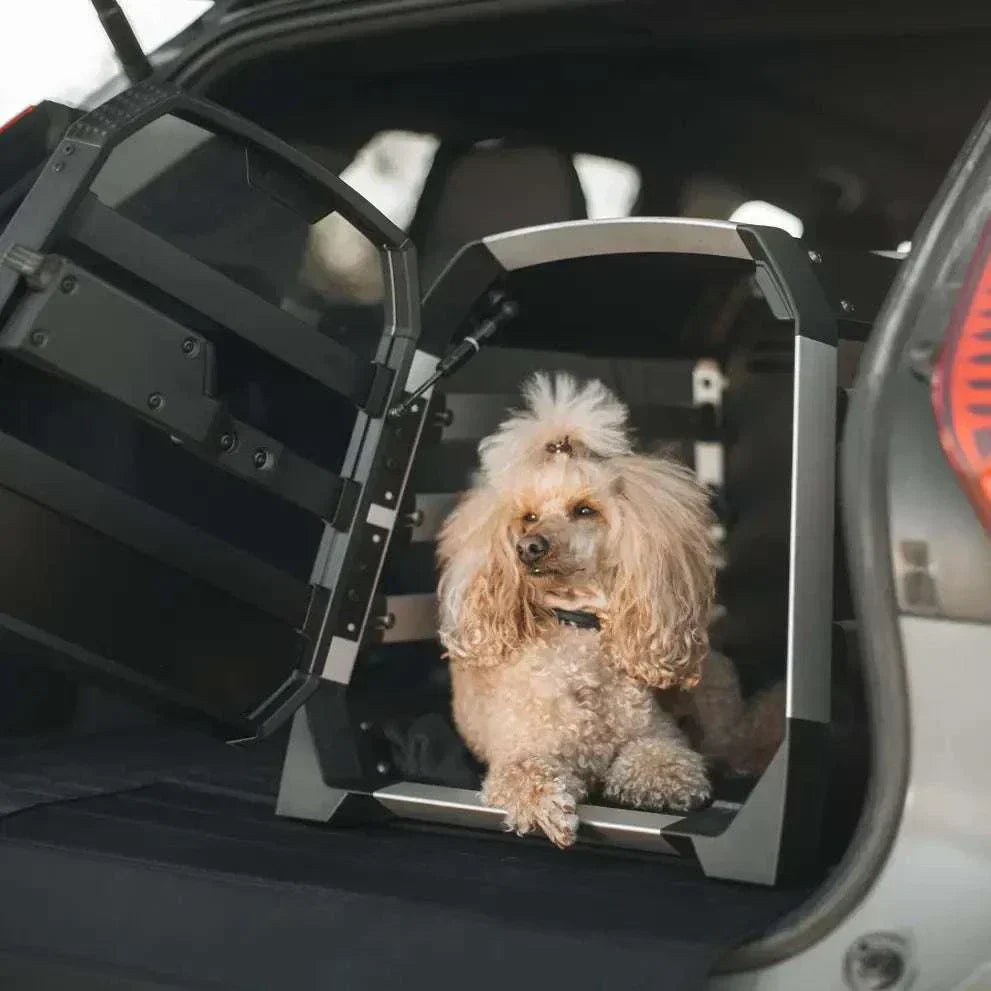 Thule Allax black car dog crate crash-tested with adjustable depth and secure straps