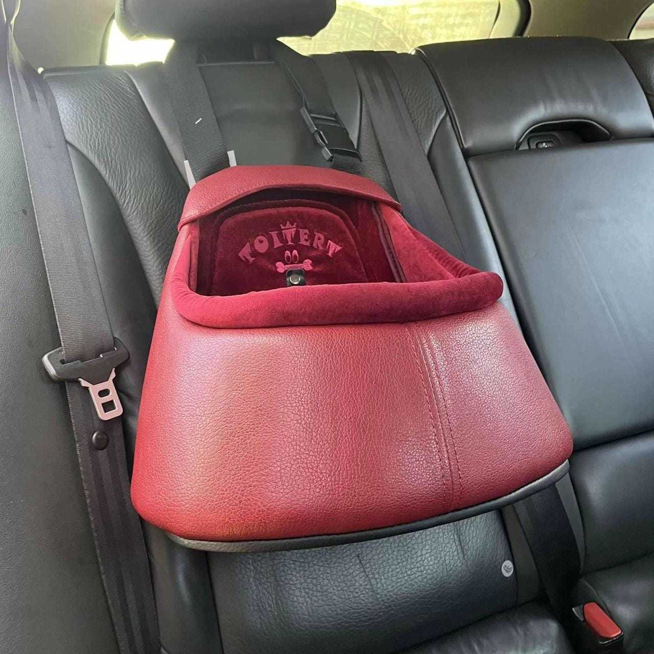 Toitert Luxury Dog Car Seat handcrafted vegan leather booster for small dogs, 9 styles available