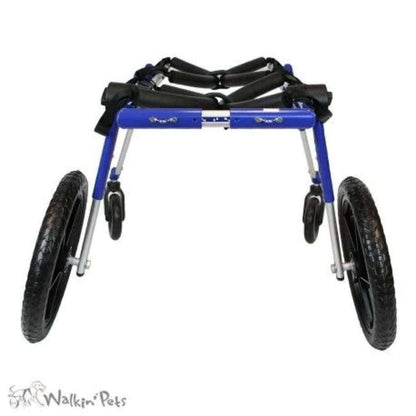 Full Support Quad Dog Wheelchair for large dogs with adjustable height, length, and width, featuring durable aluminum frame and all-terrain foam wheels.