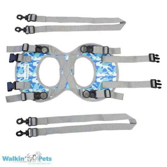 The Walkin’ Warrior Rear Harness provides the rear leg support your dog needs to get them back on their feet. Safely support your dog’s back legs and gently lift theWheels4Dogs